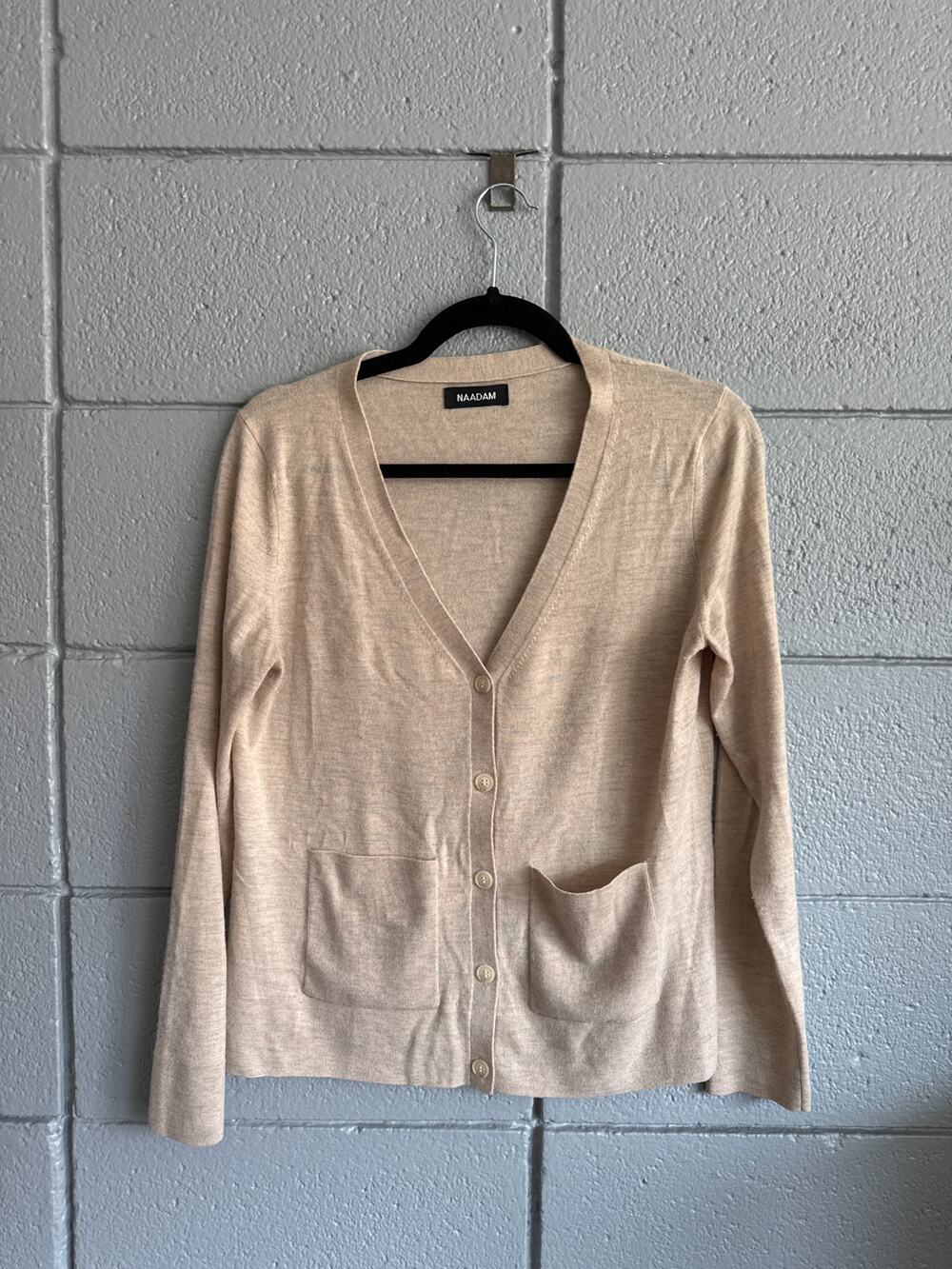 Naadam Signature 100% Cashmere Boyfriend Cardigan size M in Oatmeal